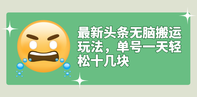 【副业项目3134期】最新头条无脑搬运教程，多号操作日赚几百块【实操课程+搬运软件】-云起副业网
