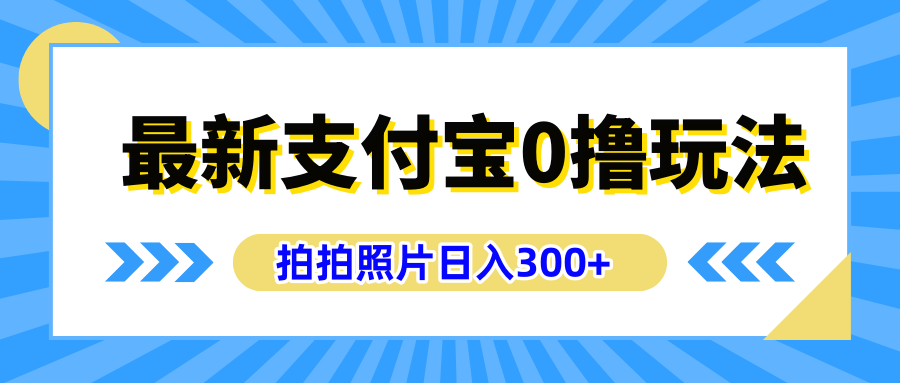 最新支付宝0撸玩法，拍照轻松赚收益，日入300+有手机就能做-云起副业网