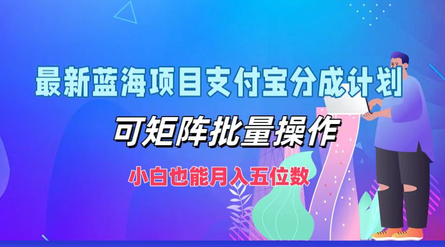 最新蓝海项目支付宝分成计划，小白也能月入五位数，可矩阵批量操作-云起副业网