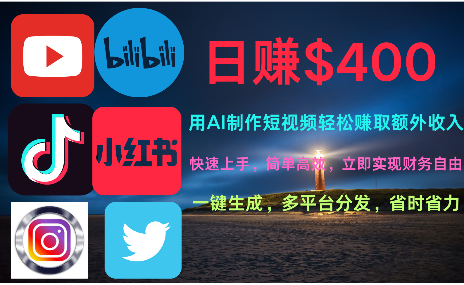 玩转全网视频平台，创造视频就能轻松赚取每天400美金-云起副业网