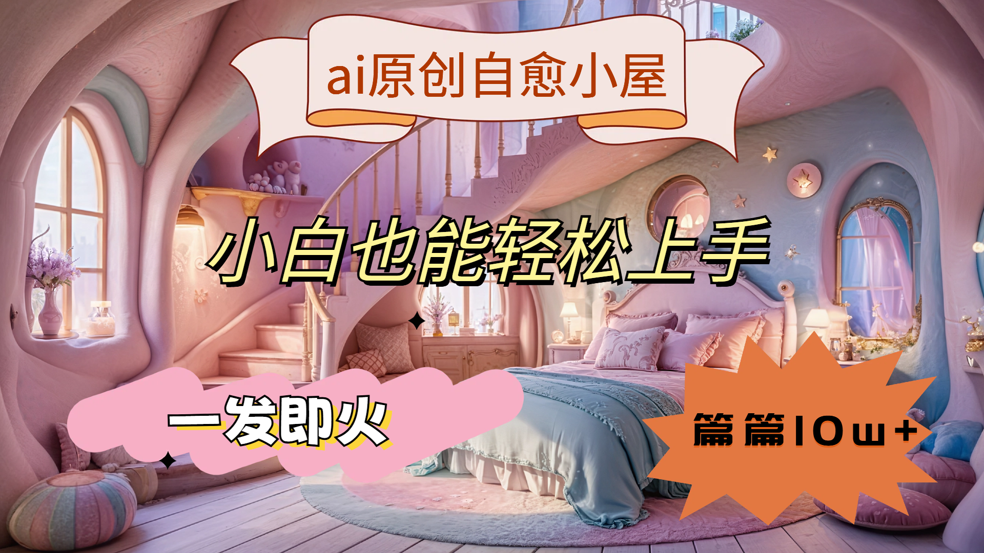 ai原创治愈小屋,小白也能轻松上手,一发即火,篇篇10w+-云起副业网
