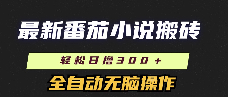 最新番茄小说搬砖，日撸300＋！全自动操作，可矩阵放大-云起副业网