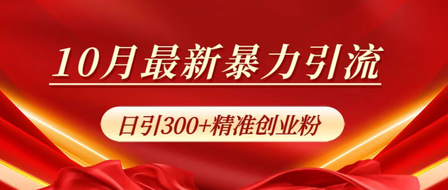 10月最新暴力引流，日引300+精准创业粉-云起副业网