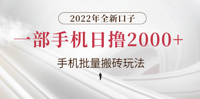 【副业项目3146期】2022年全新搬砖项目，手机批量搬运玩法，一部手机日撸1000+-云起副业网