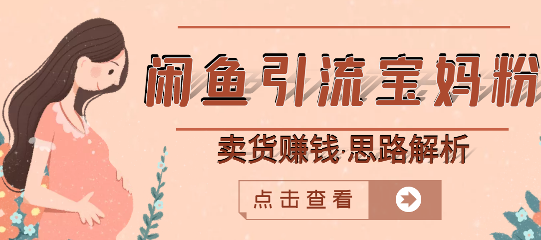 【副业项目3271期】月赚4000的闲鱼赚钱项目实操教程 （通过闲鱼引流宝妈粉卖货的副业项目）-云起副业网