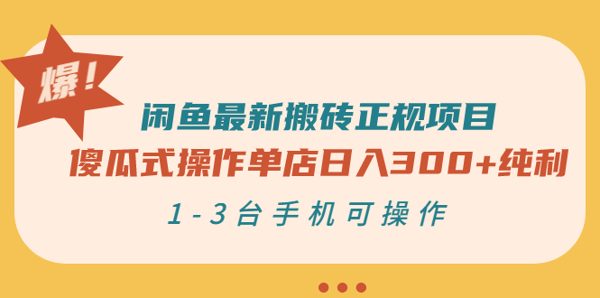 【副业项目3413期】闲鱼最新搬砖正规赚钱项目（手机上赚钱的副业）-云起副业网