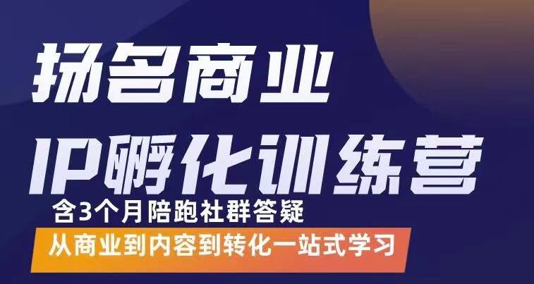 【副业项目3580期】商业IP孵化训练营：从商业到内容到转化一站式学 ，教你怎样打造商业ip-云起副业网