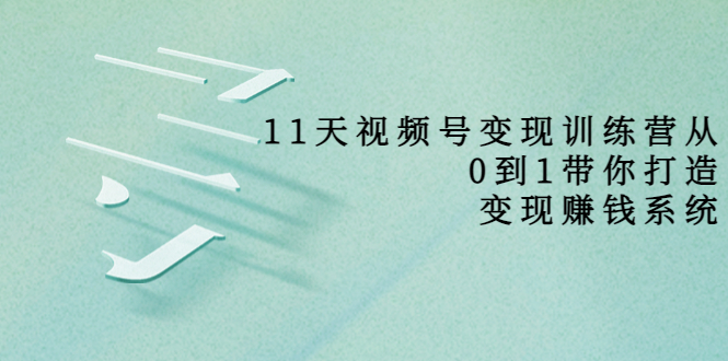 【副业项目4003期】11天视频号变现训练营，从0到1打造变现赚钱系统-云起副业网