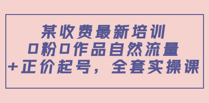 【副业项目4039期】某收费最新培训：0粉0作品自然流量+正价起号，全套实操课-云起副业网