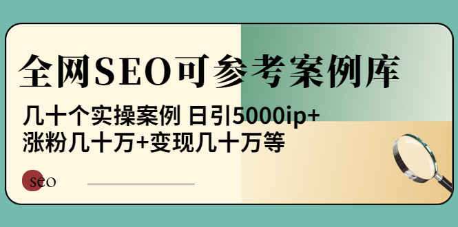 【副业项目4188期】《全网SEO可参考案例库》几十个实操案例 日引5000ip+涨粉百W+变现几十W等-云起副业网