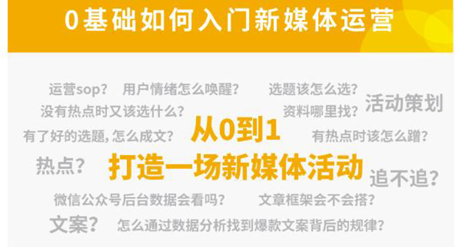 【副业项目4569期】新媒体运营系列课：课程零基础入门，解锁高薪职业必备的四项技能-云起副业网