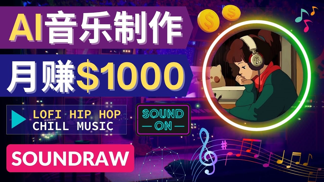 【副业项目4535期】无需任何音乐基础： 使用AI软件制作Lofi Hip Hop Chill Music 月赚1000美元-云起副业网
