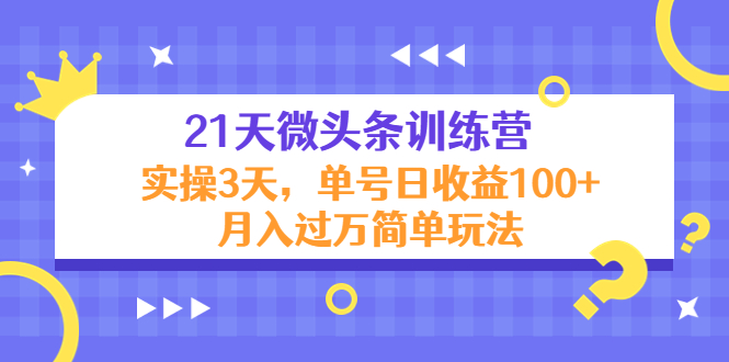 【副业项目4597期】21天微头条训练营，实操3天，单号日收益100+月入过万简单玩法-云起副业网