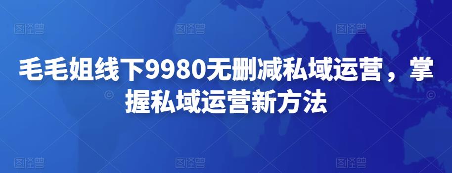 【副业项目4650期】毛毛姐线下9980无删减私域运营，掌握私域运营新方法-云起副业网