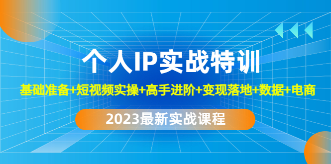 【副业项目4959期】2023个人IP实战特训：基础准备+短视频实操+高手进阶+变现落地+数据+电商-云起副业网