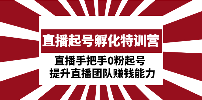 【副业项目5072期】直播起号孵化特训营：直播手把手0粉起号 提升直播团队赚钱能力-云起副业网