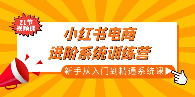 【副业项目5146期】小红书电商进阶系统训练营：新手从入门到精通系统课（21节视频课）-云起副业网
