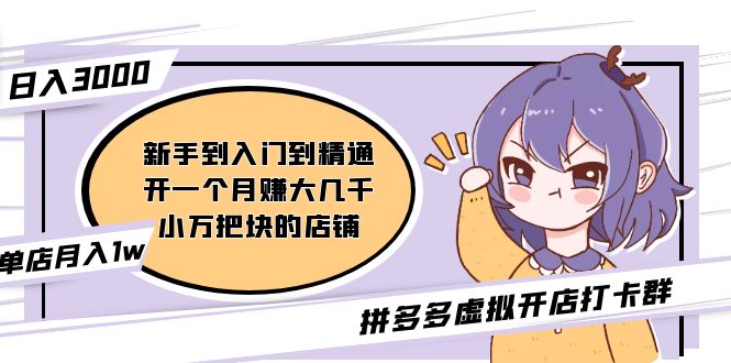 【副业项目5173期】拼多多虚拟开店打卡群：新手到入门到精通（昨日群里有小伙伴日入3000+）-云起副业网