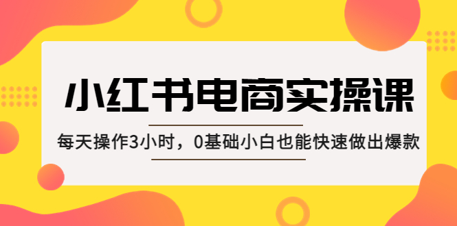 【副业项目5332期】小红书·电商实操课：每天操作3小时，0基础小白也能快速做出爆款-云起副业网