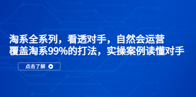 【副业项目5366期】淘系全系列，看透对手，自然会运营，覆盖淘系99%·打法，实操案例读懂对手-云起副业网