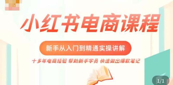 【副业项目5223期】小红书电商新手入门到精通实操课，从入门到精通做爆款笔记，开店运营-云起副业网