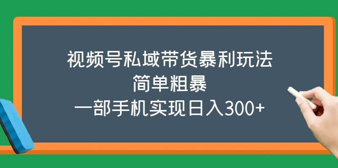 【副业项目5627期】视频号私域带货暴利玩法，简单粗暴，一部手机实现日入300+-云起副业网