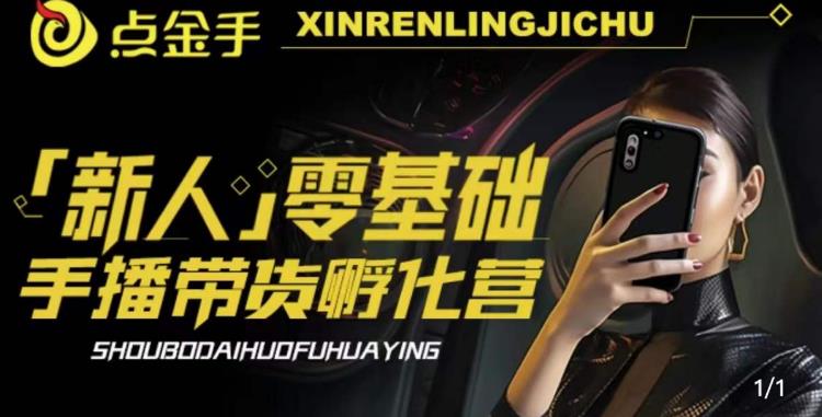 【副业项目6097期】2023点金手·新人零基础手播带货孵化营：账号运营篇+主播话术篇+数据流量篇等-云起副业网