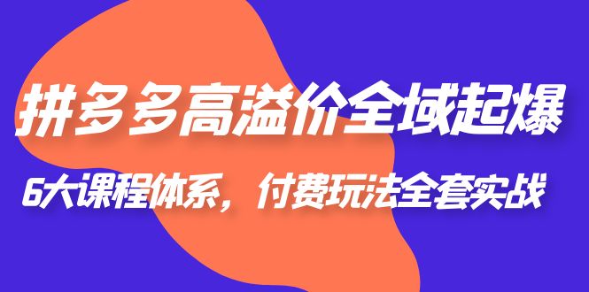 【副业项目6362期】拼多多-高溢价 全域 起爆，6大课程体系，付费玩法全套实战！-云起副业网