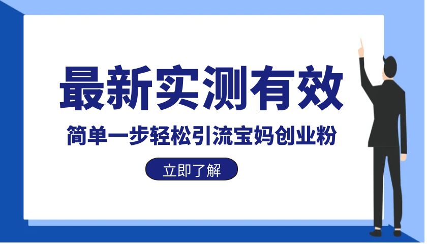 【副业项目6131期】最新实测有效简单一步轻松引流宝妈创业粉-云起副业网