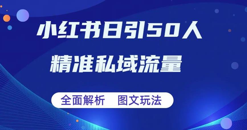 【副业项目6772期】全面解析小红书图文引流日引50私域流量【揭秘】-云起副业网
