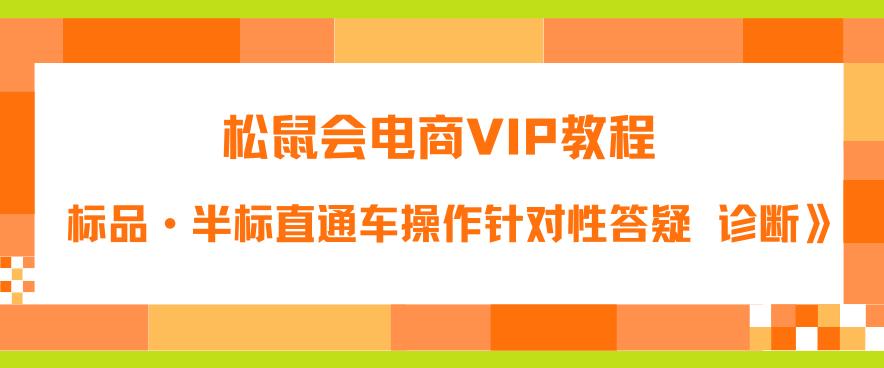 【副业项目6373期】松鼠会电商VIP教程：松鼠《付费推广标品·半标直通车操作针对性答疑&诊断》-云起副业网
