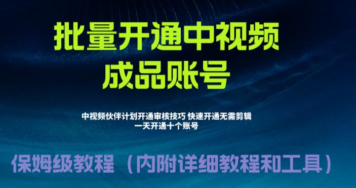 【副业项目6718期】外面收费1980暴力开通中视频计划教程,附 快速通过中视频伙伴计划的办法-云起副业网