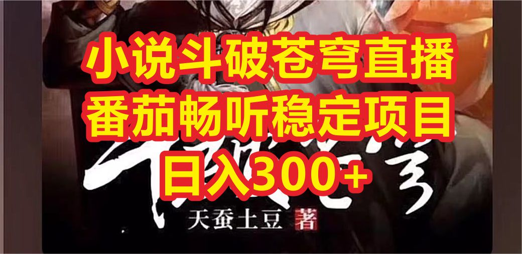 【副业项目6787期】小说斗破苍穹直播，番茄畅听日入300+稳定项目-云起副业网