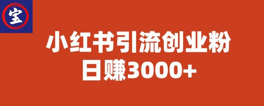 【副业项目6676期】宝哥小红书引流创业粉，日赚3000+【揭秘】-云起副业网