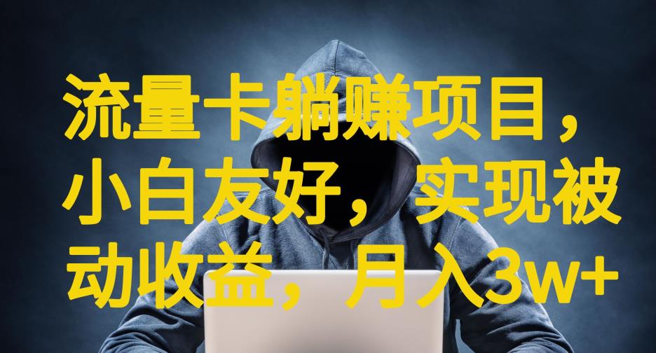 【副业项目6842期】流量卡躺赚项目，小白友好，开设后台，实现被动收益，只要出卡，就能一直赚钱，利润高昂【揭秘】-云起副业网
