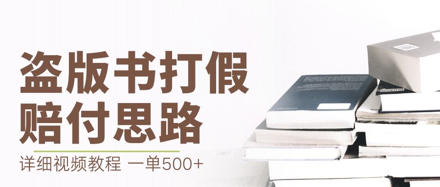 【副业项目6978期】最新盗版书赔付打假项目，一单利润500+【详细玩法视频教程】-云起副业网