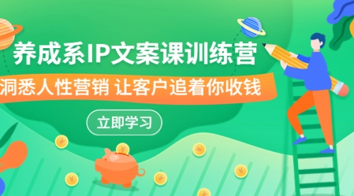 【副业项目7107期】IP文案课训练营，文案心法的天花板 洞悉人性营销-云起副业网