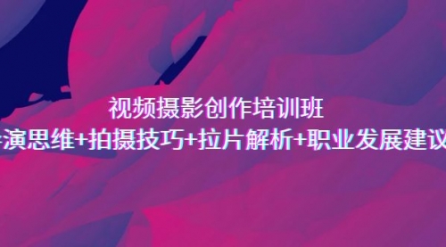 【副业项目7172期】视频摄影创作培训班，导演思维+拍摄技巧+拉片解析+职业发展建议-云起副业网