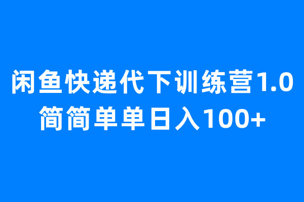 【副业项目6954期】闲鱼快递代下训练营1.0，简简单单日入100+-云起副业网