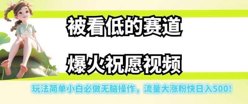 【副业项目7301期】被看低的赛道爆火祝愿视频，玩法简单小白必做无脑操作，流量大涨粉快日入500-云起副业网