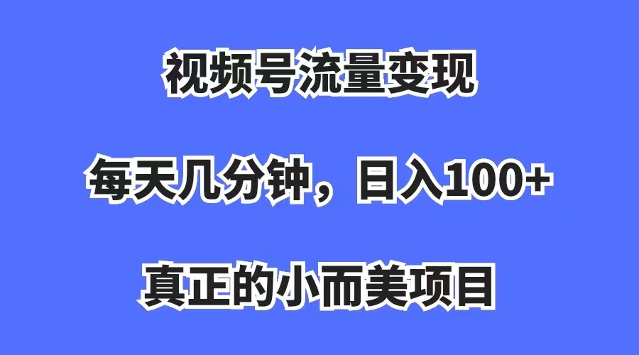 【副业项目7352期】视频号流量变现，每天几分钟，收入100+，真正的小而美项目-云起副业网