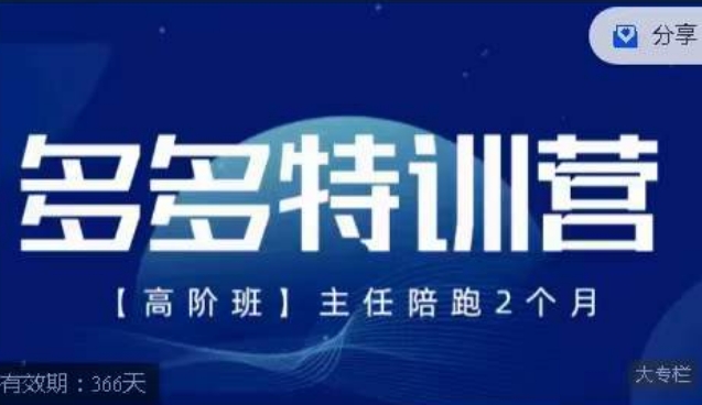 【副业项目7488期】纪主任·多多特训营高阶班，拼多多最新玩法技巧落地实操-云起副业网