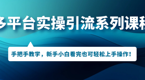 【副业项目7293期】多平台实操引流系列课程，手把手教学，新手小白看完也可轻松上手引流操作！-云起副业网
