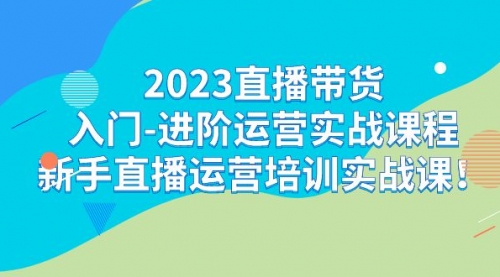 【副业项目7300期】2023直播带货入门-进阶运营实战课程：新手直播运营培训实战课-云起副业网