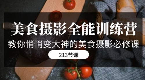 【副业项目7634期】美食摄影-全能特训营，教你悄悄变大神的美食摄影必修课（8套课程-213节）-云起副业网