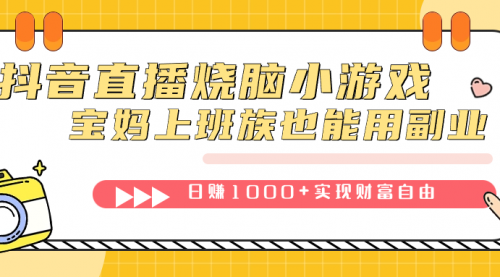 【副业项目7756期】抖音直播烧脑小游戏，不需要找话题聊天，宝妈上班族也能用副业日赚1000+-云起副业网