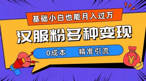 【副业项目7862期】一部手机精准引流汉服粉，0成本多种变现方式，小白月入过万（附素材+工具）-云起副业网