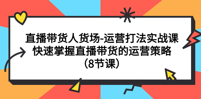 【副业项目7982期】直播带货人货场-运营打法实战课：快速掌握直播带货的运营策略（8节课）-云起副业网