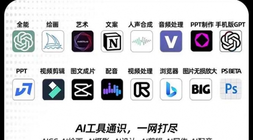 【副业项目7989期】AIGC-全能特训营第3期：一次掌握14大主流AI工具，A1工具通识，一网打尽-云起副业网