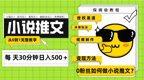 【副业项目8160期】Ai小说推文每天20分钟日入500＋授权渠道-云起副业网